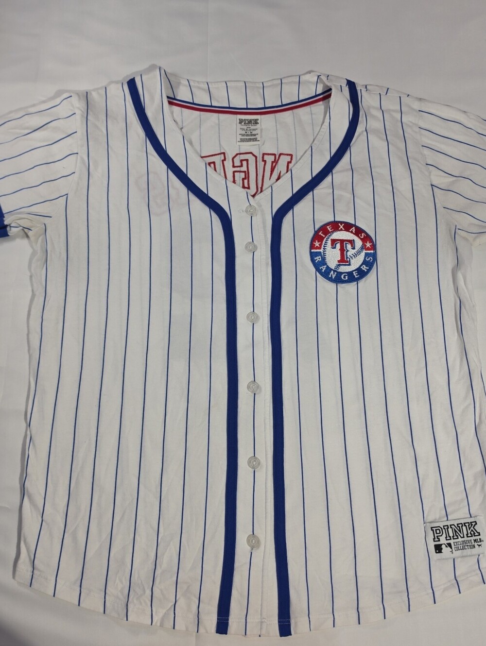 2016 Victoria Secret Pink MLB Texas Rangers Baseball Jersey Sz Medium White